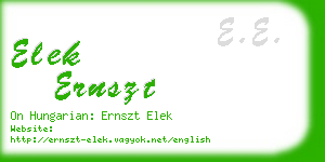 elek ernszt business card